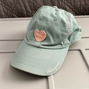 Life is Good Heart Hat Aqua
